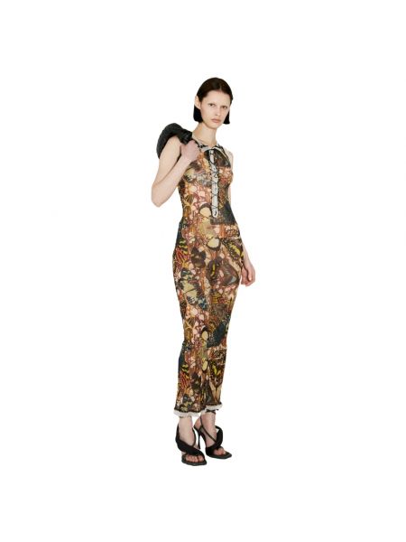 Sukienka długa sznurowana z siateczką koronkowa Jean Paul Gaultier