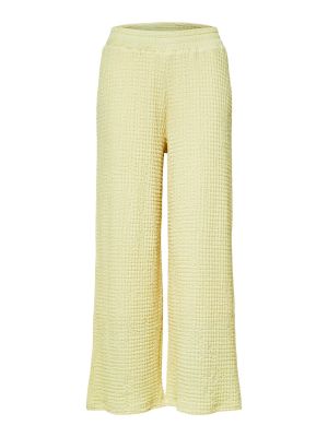 Jednofarebné culottes nohavice s vysokým pásom s opaskom Selected Femme