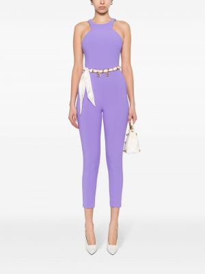 Krepp slim fit pükskostüüm Elisabetta Franchi lilla