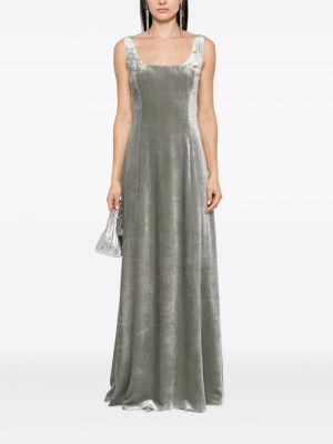 Aksamitna sukienka wieczorowa Ralph Lauren Collection srebrna
