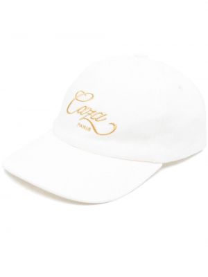 Памучна шапка с козирки бродирана Casablanca бяло