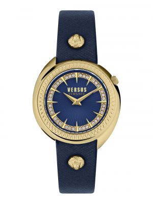 Кожаные часы со стразами Versus Versace