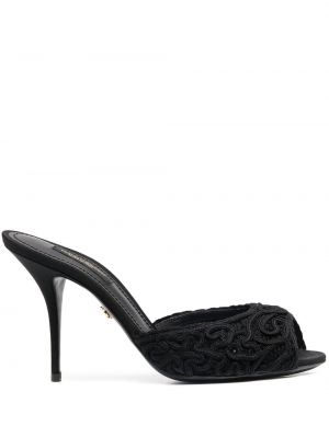 Sandalias con bordado Dolce & Gabbana negro