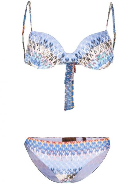 Bikini con bordado Missoni Mare azul