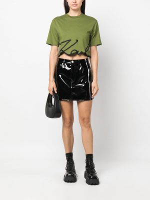 T-shirt aus baumwoll mit print Karl Lagerfeld grün