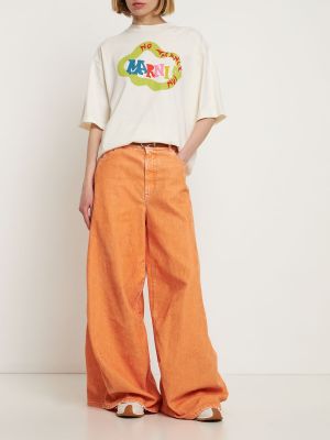 Voľné džínsy s nízkym pásom Marni oranžová