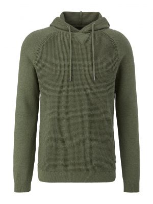 Меланжов пуловер Qs By S.oliver зелено