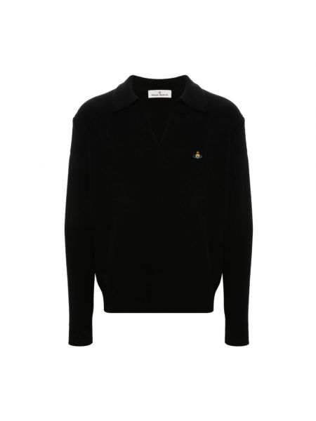 Sweter z dekoltem w serek Vivienne Westwood czarny