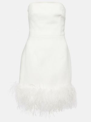 Платье мини с перьями Rebecca Vallance белое