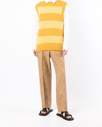 Sweter bez rękawów Erdem żółty
