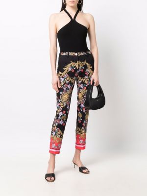 Přiléhavé kalhoty s potiskem Versace Jeans Couture černé