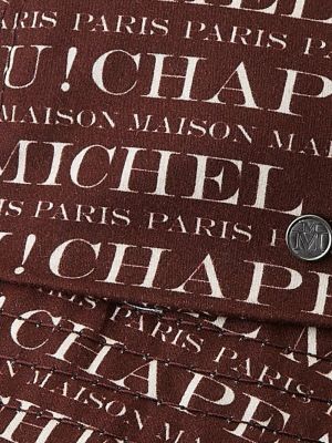 Kapelusz z nadrukiem Maison Michel brązowy