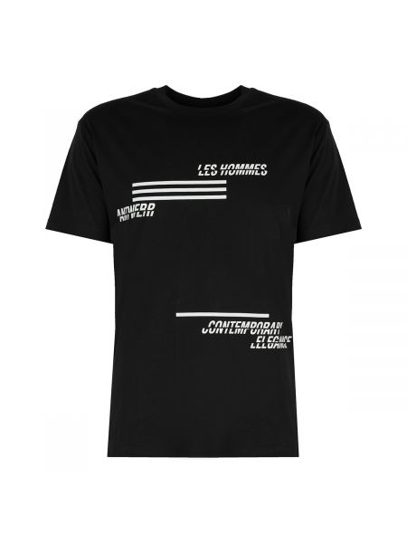 Koszulka z krótkim rękawem Les Hommes czarna