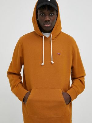 Pamučna hoodie s kapuljačom Levi's® smeđa