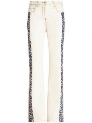 Kvetinové bavlnené džínsy s rovným strihom s potlačou Etro