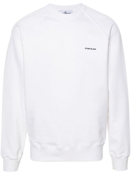 Sweatshirt aus baumwoll mit print Stone Island weiß