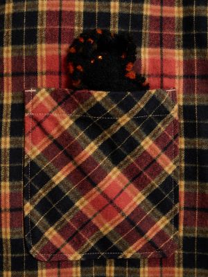 Bombažna srajca s karirastim vzorcem Doublet črna