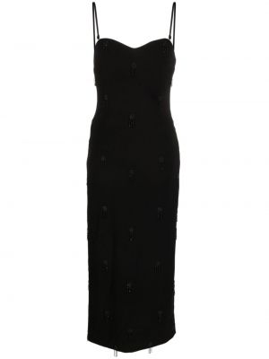 Μίντι φόρεμα με κέντημα από κρεπ P.a.r.o.s.h. μαύρο