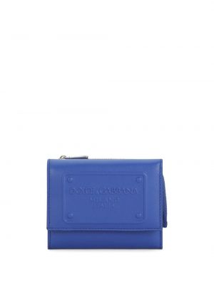 Kožená peňaženka Dolce & Gabbana modrá