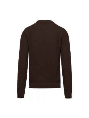 Dzianinowy sweter z okrągłym dekoltem Bomboogie brązowy