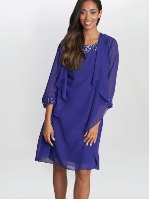 Платье мини с бисером Gina Bacconi синее