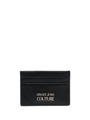 Bőr pénztárca Versace Jeans Couture fekete