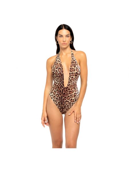 Einteiliger badeanzug mit leopardenmuster 4giveness