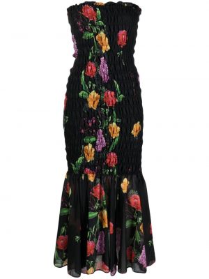 Миди рокля на цветя с принт Charo Ruiz Ibiza черно