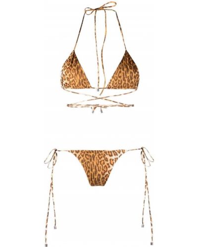 Bikini con stampa Manokhi marrone