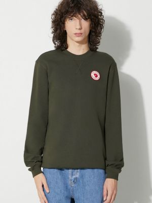 Пуловер с апликация Fjallraven зелено