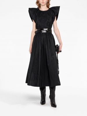 Sukienka koktajlowa plisowana Alexander Mcqueen czarna