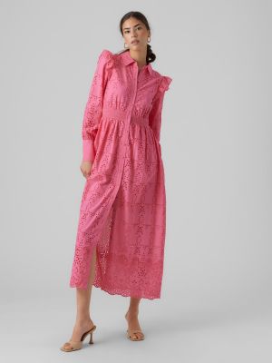 Hosszú ruha Vero Moda rózsaszín