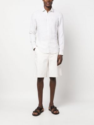 Svītrainas lina krekls Calvin Klein balts