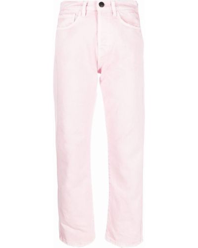 Straight fit džíny s vysokým pasem 3x1 růžové