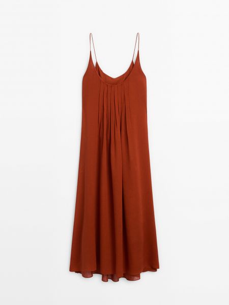 Платье миди Massimo Dutti красное