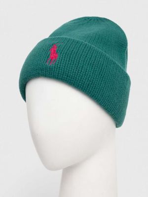 Шерстяная шапка Polo Ralph Lauren зеленая
