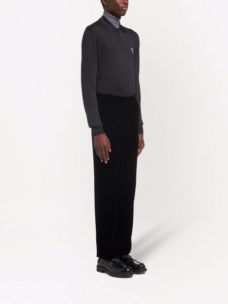 Aksamitne spodnie Prada czarne