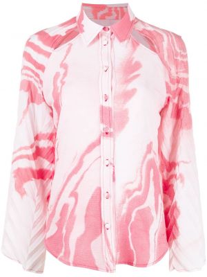 Риза с принт с абстрактен десен Thebe Magugu розово