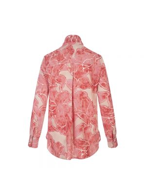 Blusa de seda de flores con estampado Kiton rosa