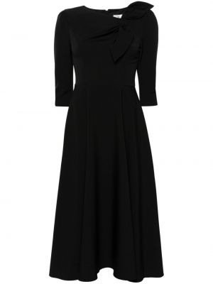 Černé midi šaty s mašlí Nissa