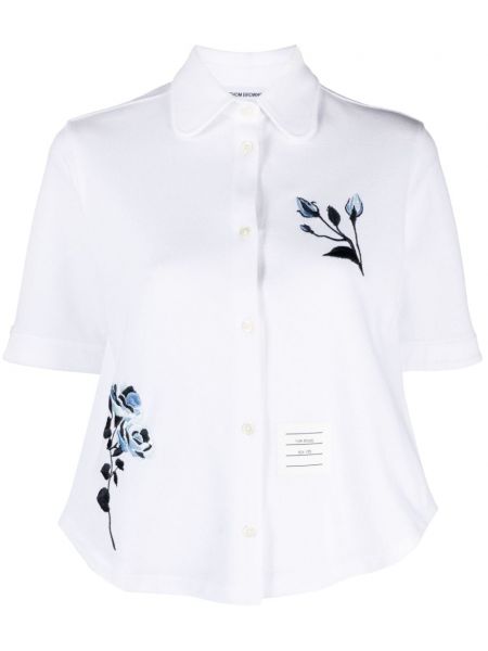 Риза на цветя Thom Browne бяло