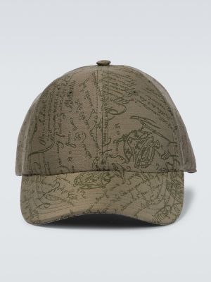 Žakardinis medvilninis kepurė su snapeliu Berluti žalia
