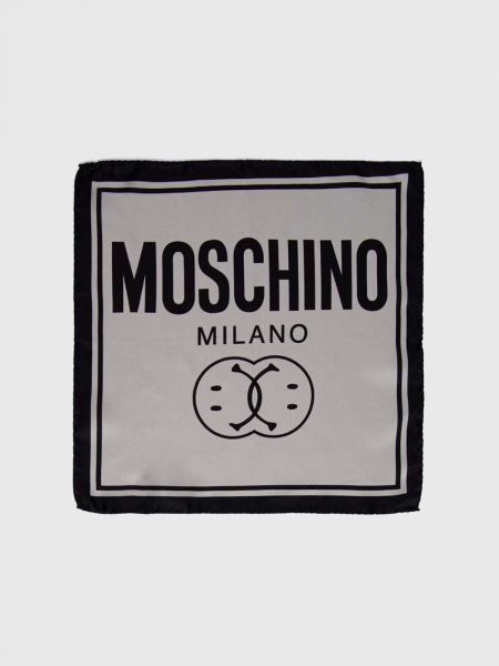 Карирана копринена вратовръзка Moschino сиво