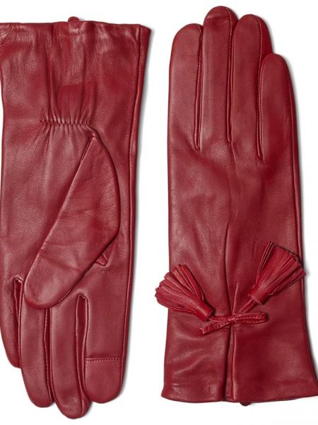 Красные кожаные перчатки с бантом Kate Spade New York