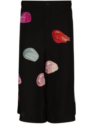 Svilene bermuda kratke hlače Yohji Yamamoto črna