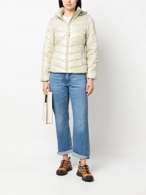 Péřová bunda s kapucí Calvin Klein šedá