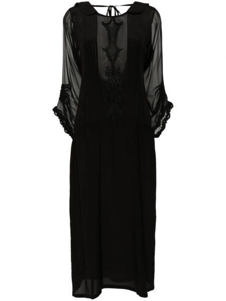 Ίσιο φόρεμα με δαντέλα Maurizio Mykonos μαύρο