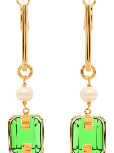 Серьги с жемчугом Crystalline Jewellery зеленые