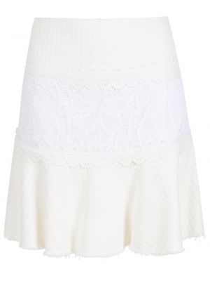 Bavlněné přiléhavé mini sukně na zip Martha Medeiros - bílá