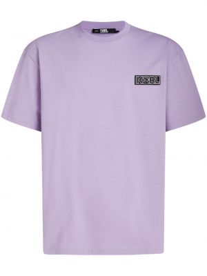 Bombažna majica Karl Lagerfeld vijolična